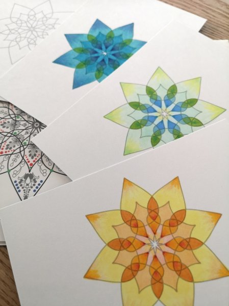 画像6: ポストカードぬりえ20枚セット（模様テキストプレゼント！） (6)