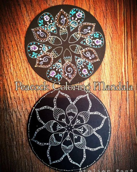 画像6: ピーコックぬりえ曼荼羅🄬ワークショップラウンドタイプ（銀行振込用） (6)