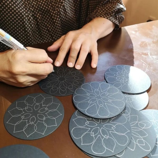 画像7: ピーコックぬりえ曼荼羅🄬ワークショップラウンドタイプ（銀行振込用） (7)